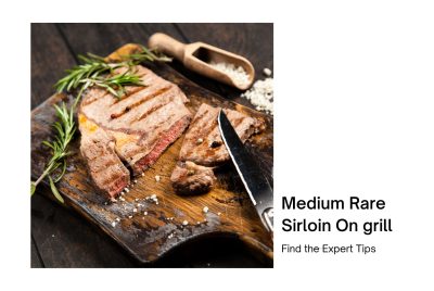 medium rare sirloin on grill