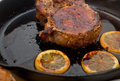 Pan Seared Steak in Cast Iron Skillet