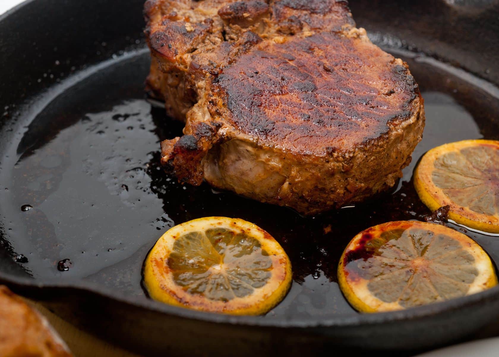 Pan Seared Steak in Cast Iron Skillet